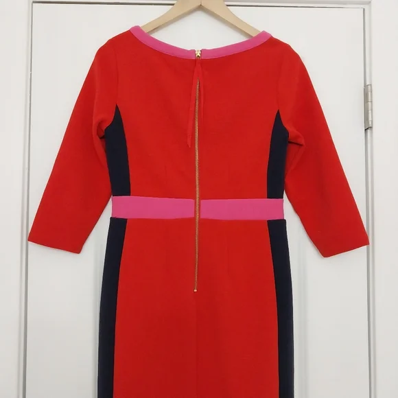 Boden Red and Pink Colorblock Dress - Picture 9 of 13